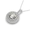 2.5 CTW Certified VS/SI Diamond Solitaire Halo Necklace 14K White Gold - REF-508T6X - 30253