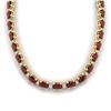 61.85 CTW Garnet & VS/SI Certified Diamond Eternity Necklace 10K Yellow Gold - REF-275Y8N - 29510