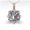 Image 2 : 1 CTW VS/SI Cushion Diamond Solitaire Necklace 18K Rose Gold - REF-280N2Y - 35720