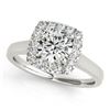Image 2 : 1.37 CTW Certified VS/SI Diamond Solitaire Halo Ring 18K White Gold - REF-393T5X - 26281