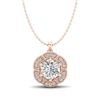 1.01 CTW VS/SI Diamond Solitaire Art Deco Stud Necklace 18K Rose Gold - REF-245K5R - 37110