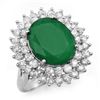 Image 1 : 10.83 CTW Emerald & Diamond Ring 18K White Gold - REF-307M3F - 12962