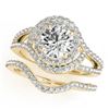 2.47 CTW Certified VS/SI Diamond 2Pc Wedding Set Solitaire Halo 14K Yellow Gold - REF-626H5W - 31270