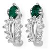 0.85 CTW Emerald & Diamond Earrings 10K White Gold - REF-31X3T - 10559