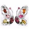 Image 1 : Natural Multi Color Tourmaline Butterfly Earrings