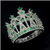 Image 2 : Natural Emerald 24 Carats Crown Ring