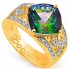 Image 1 : Natural Green Mystic & Diamond 4.05 ct Ring