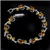 Image 1 : Natural Oval Citrine Chrome Diopside 65 Carats Bracelet