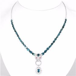 Natural Stunning London Blue Topaz Necklace