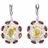 Image 1 : NATURAL YELLOW CITRINE & GARNET Earring