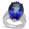Image 1 : Natural Ocean Mystic Gem & Diamond 11.60 Ct Ring
