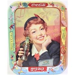 1950's Coke "Thirst Knows No Season" serving tray showing fine condition, 13" tall.  Est. 75-125