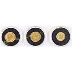 3 set Princess head $1 gold coins includes 1851,1855 and 1874.