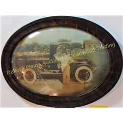 Great hand tinted phot of early Toco Oil delivery truck C. 1900's with driver and farm background. N