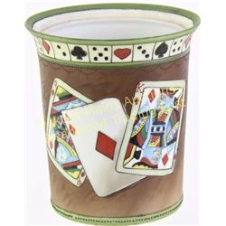 Hand painted Nippon humidor with card suite pattern 6" tall, minus lid otherwise excellent condition