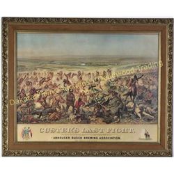 Nicely framed print of Custers Last Fight image 20" X 26".  Est. 100-175