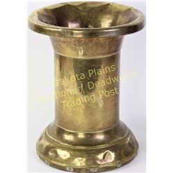 Large antique brass spittoon 13" tall X 11", from the Mint Bar Glasgow Montana.  Est. 200-375