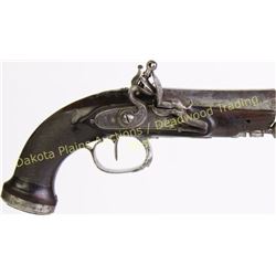 Fine 18th C flintlock pocket pistol marked Lastic on lockplate. Pistol remains in near fine conditio