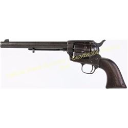 Backwards barrel address Colt SAA .45 cal. SN 397XX revolver with 7 1/2" barrel and one pieces walnu
