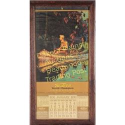 1930 Western Ammunitions advertising calendar, artwork by P.B. Parsons "The Veteran", depicts an Ind