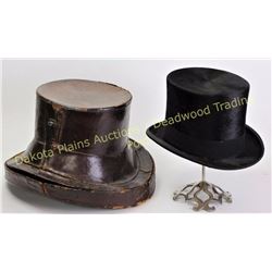 19th C. mans wool felt top hat with liner, marked Brooks Brothers New York size 7 1/8 , shows fine c