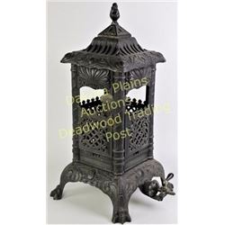 Antique Vulcan 336 gas parlor stove cast iron on claw feet, Excellent and complete condition, 26" ta