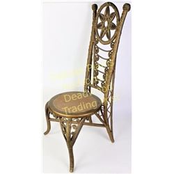 Victorian wicker photographers studio chair 42" tall, good original cane seat.  Est. 75-175