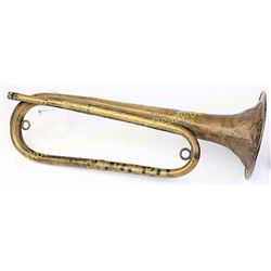 Relic brass bugle 17 1/2" long stamped Confederate at rim edge of opening. Bugle is an old Confedera