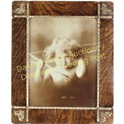 Classic "Cupid Awake" litho in original ornate quartersawn and gesso frame, Copyright 1897, excellen