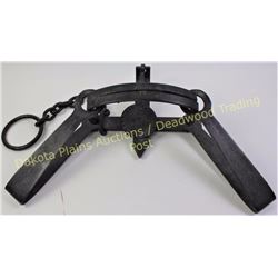 Original S. Newhouse #5 bear trap Kenwood, NY with 11" jaws, springs marked S. Newhouse Onida Commun