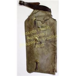 Large pair impressive RT Frazier batwing chaps with spotted card suit pattern, basket stamped billet