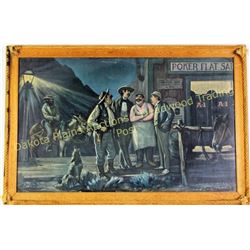 Original A1 Beer advertising lithograph produced by artist Lon Megargee "The Quartlet", the forth in