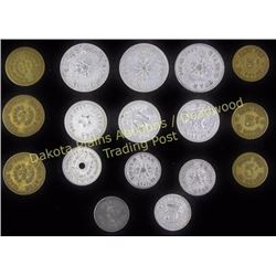 Collection of 16 Silver Star Bar Saloon tokens Lead, SD.  Est. 75-175