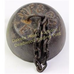 Original Wells Fargo and Co Express horse tether or hitch weight, approx. 35lbs, pictured in book "C
