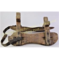 Early wood pack saddle with partial rigging 20" long.  Est. 50-125