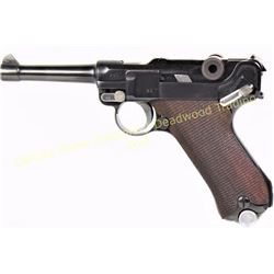 Luger DWM 9mm SN 290 dated 1916 with 4  barrel, checkered walnut grips showing very good as refinish