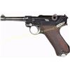 Image 1 : Luger DWM 9mm SN 290 dated 1916 with 4" barrel, checkered walnut grips showing very good as refinish