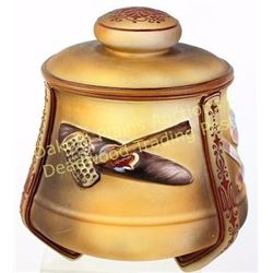 Fine hand painted Nippon tobacco jar with lidded top showing excellent original condition.  Est. 150