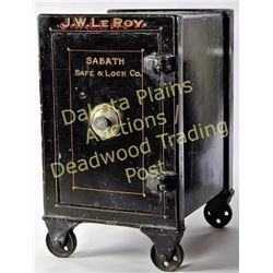 Small antique combo safe, fine original condition including paint and lettering, only 10  X 12  X 17