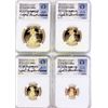 Image 1 : Set of 4 2014 gold Treasurer's Choice American Eagle $50, $25, $10 and $5 PF 70 Ultra Cameo.  Est. 2