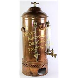 Antique copper coffee urn with original 