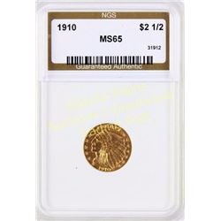1910 Indian gold $2.5 MS 65 Est. 150-225