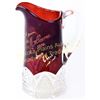 Image 1 : 1908 Ruby flashed glass pitcher with inscription Greeting from Melbourne 1908. Above average size in