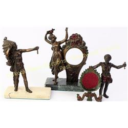 Collection of 3 cast metal pocket watch stands. Est. 150-275