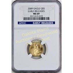 2009 Eagle Gold $5 Early Release MS69. Est. 75-150