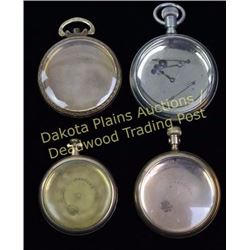 Collection of 4 empty pocket watch cases.  Est. 75-150