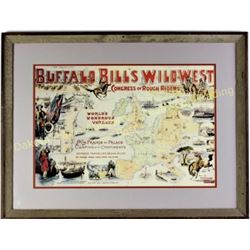Reproduction print of Buffal Bill Wild West show double matted and framed, image 16" X 23".  Est. 25