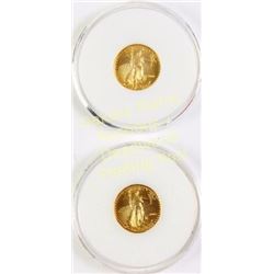 Collection of 2 Gold Eagle $5 coins dated 2006 and 2008.  Est. 150-300