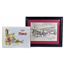 Collection of 2 includes limited 133/250 lithograph signed by Nebraska artist Herb Mignery, image 8"