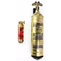 Collection of 2 antique brass fire extinguishers. Est. 25-75